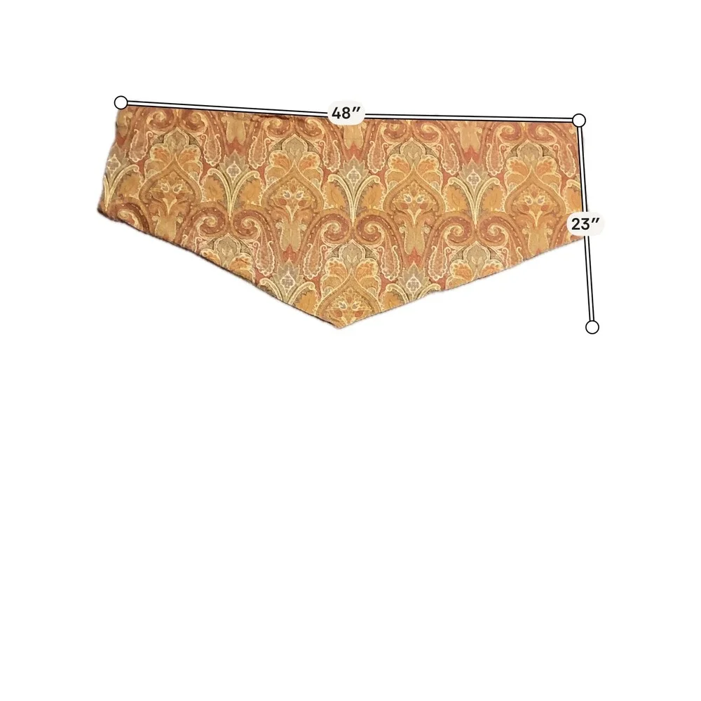 Waverly Home Classics Paisley Cotton Window Valance Terracotta Gold 48x23
